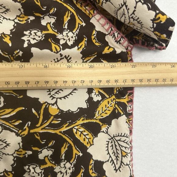 Natural Life Maxi Dress Women M Brown Floral Thick Stitching Boho Muumuu Country - Picture 12 of 16